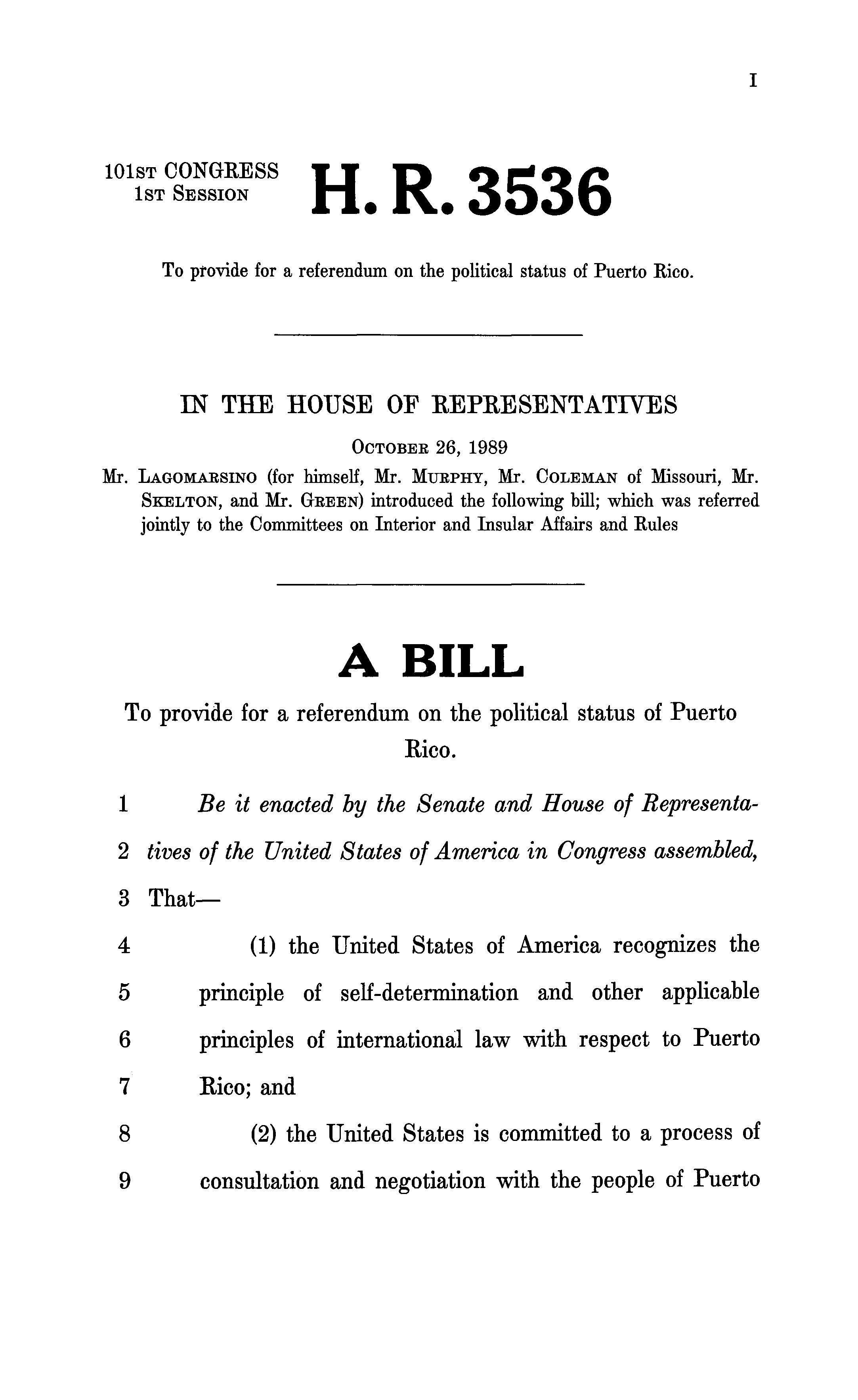 101st Congress - HR.3536