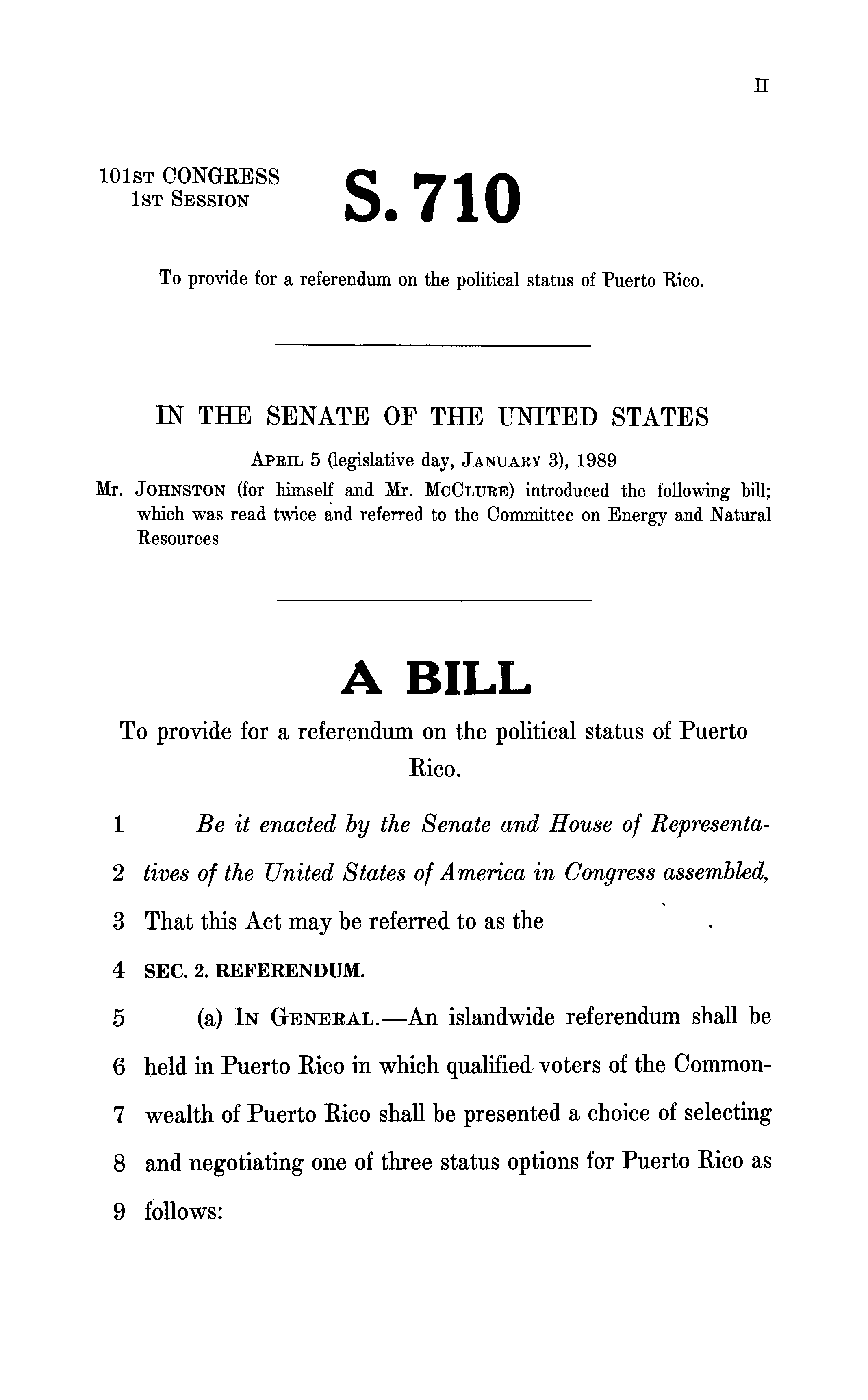 101st Congress - S.710