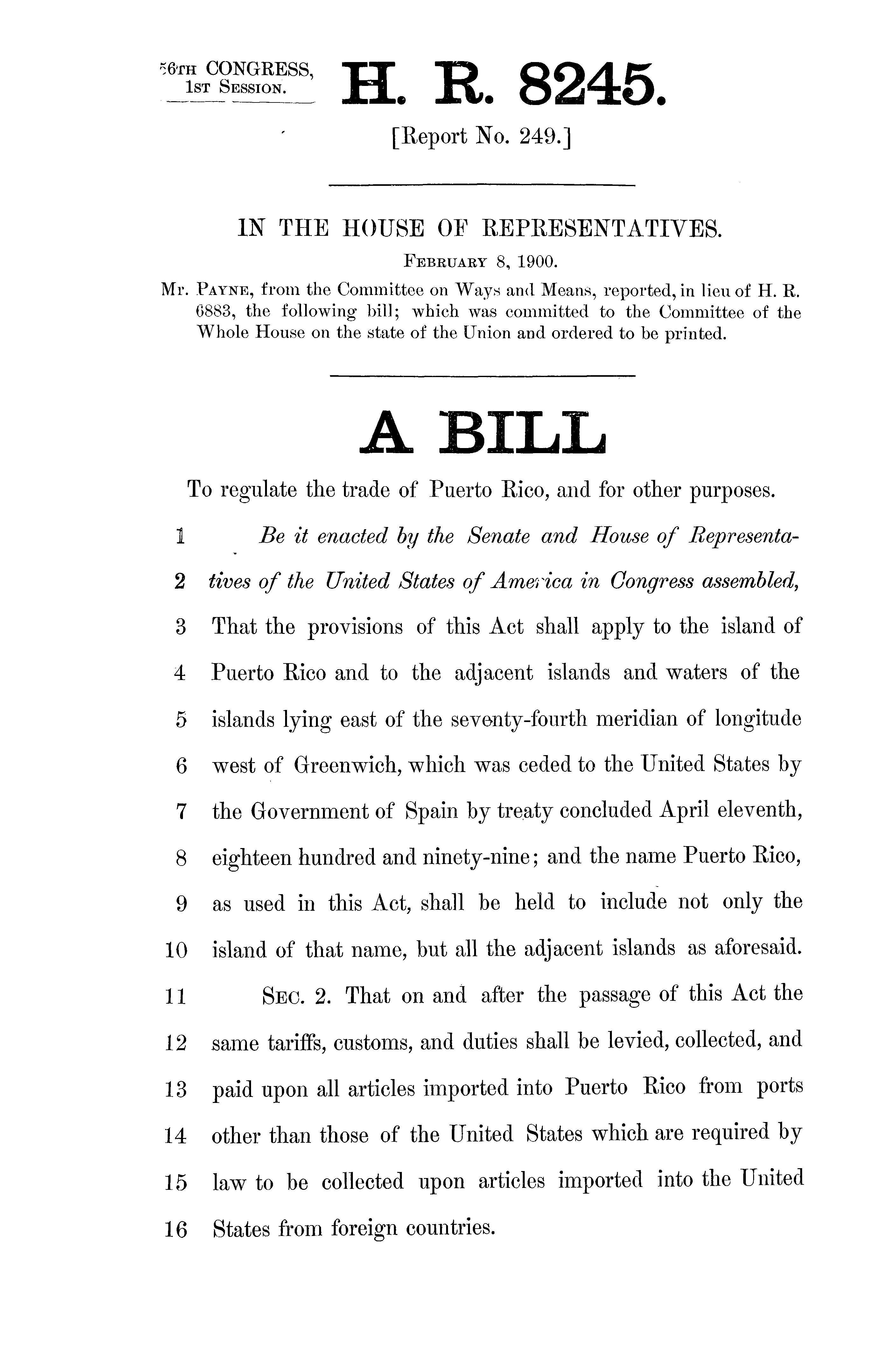 56th Congress - H.R.8245