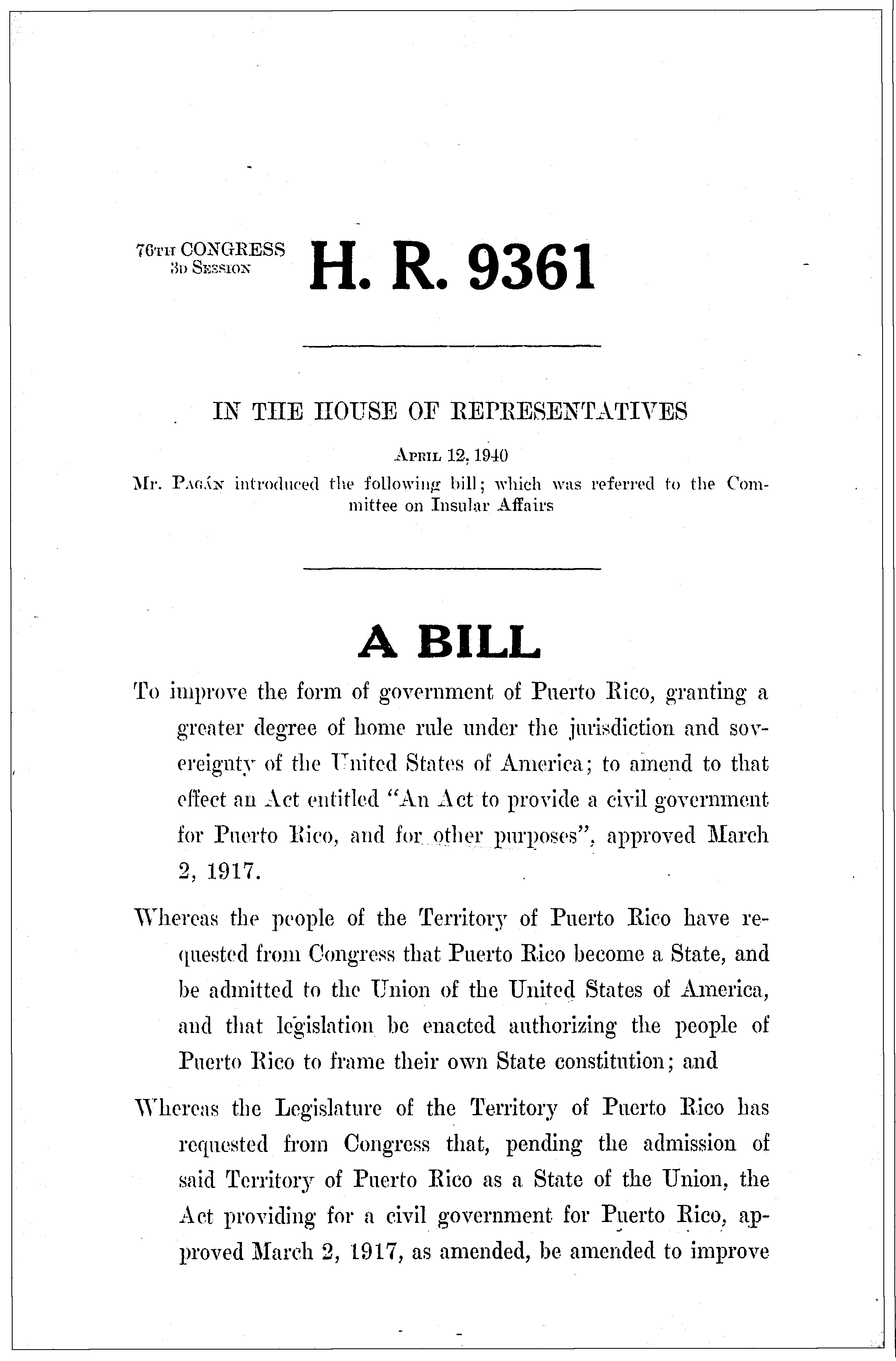 76th Congress - H.R.9361