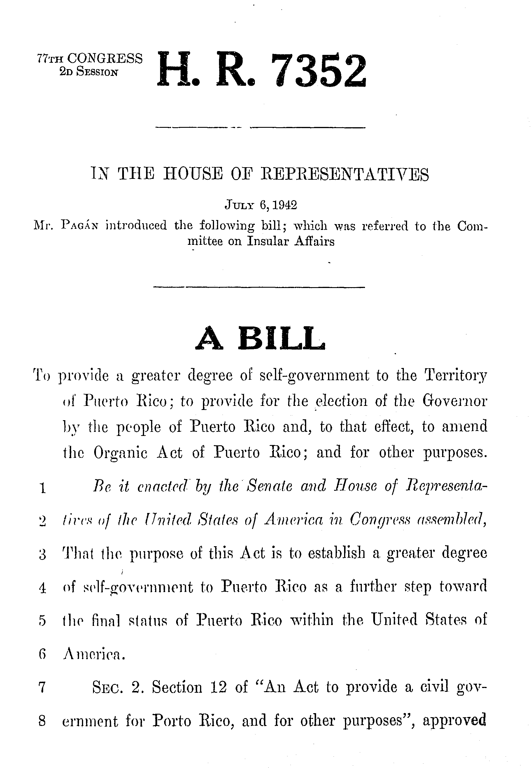 77th Congress - H.R.7352