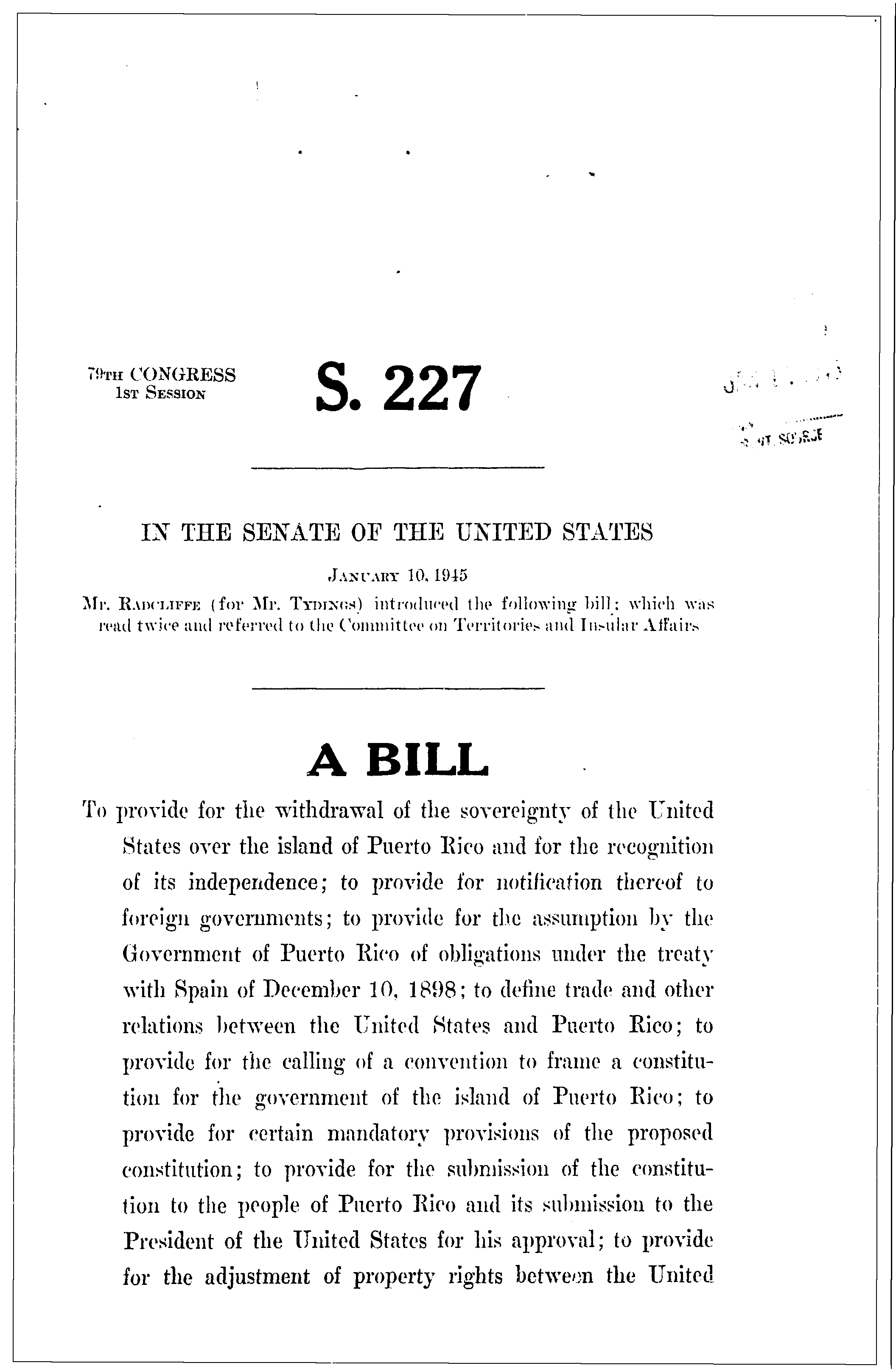 79th Congress - S.227