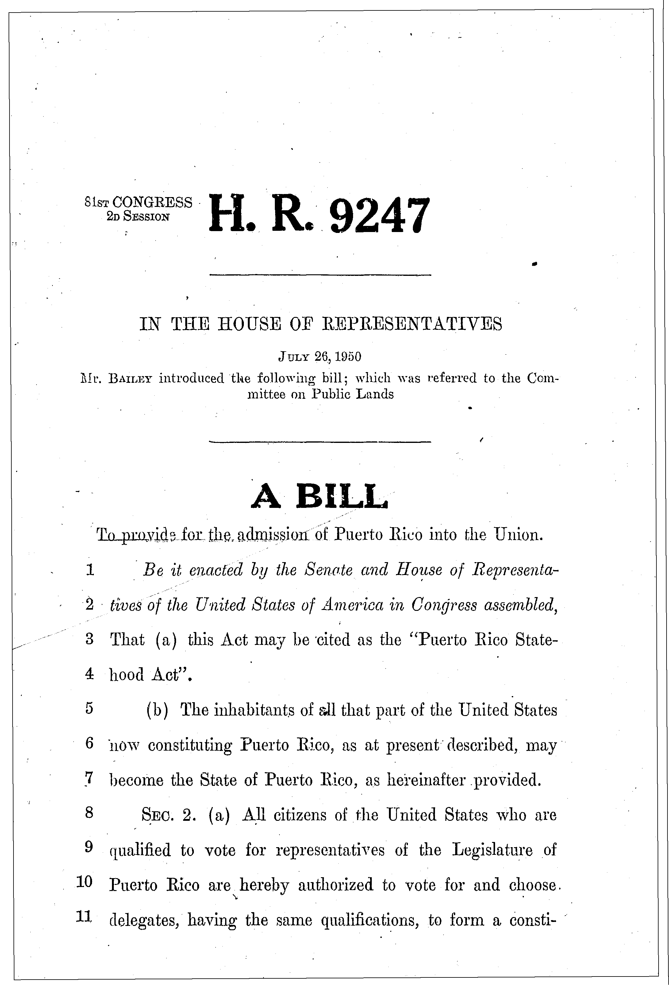 81st Congress - H.R.9247