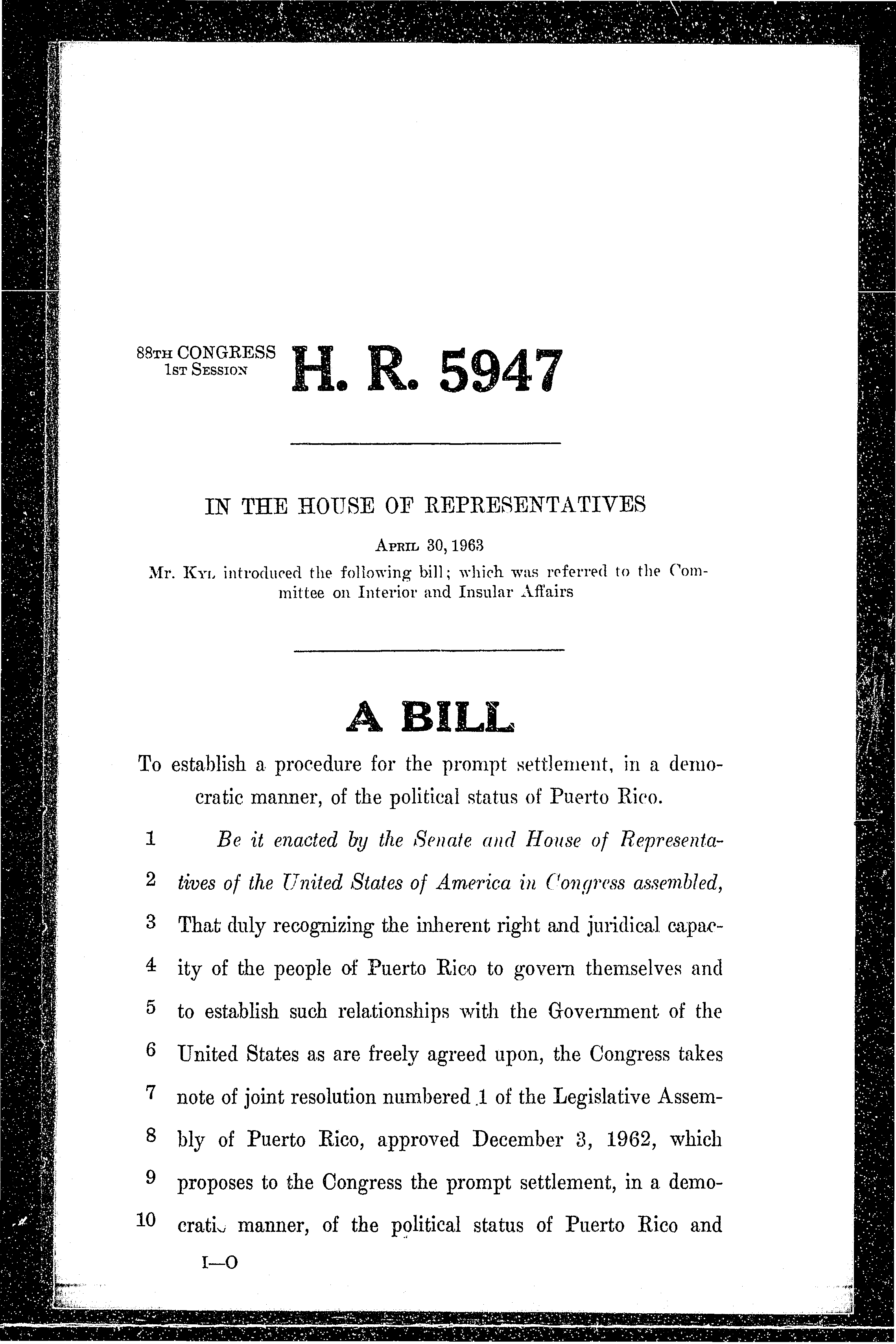 88th Congress - H.R.5947