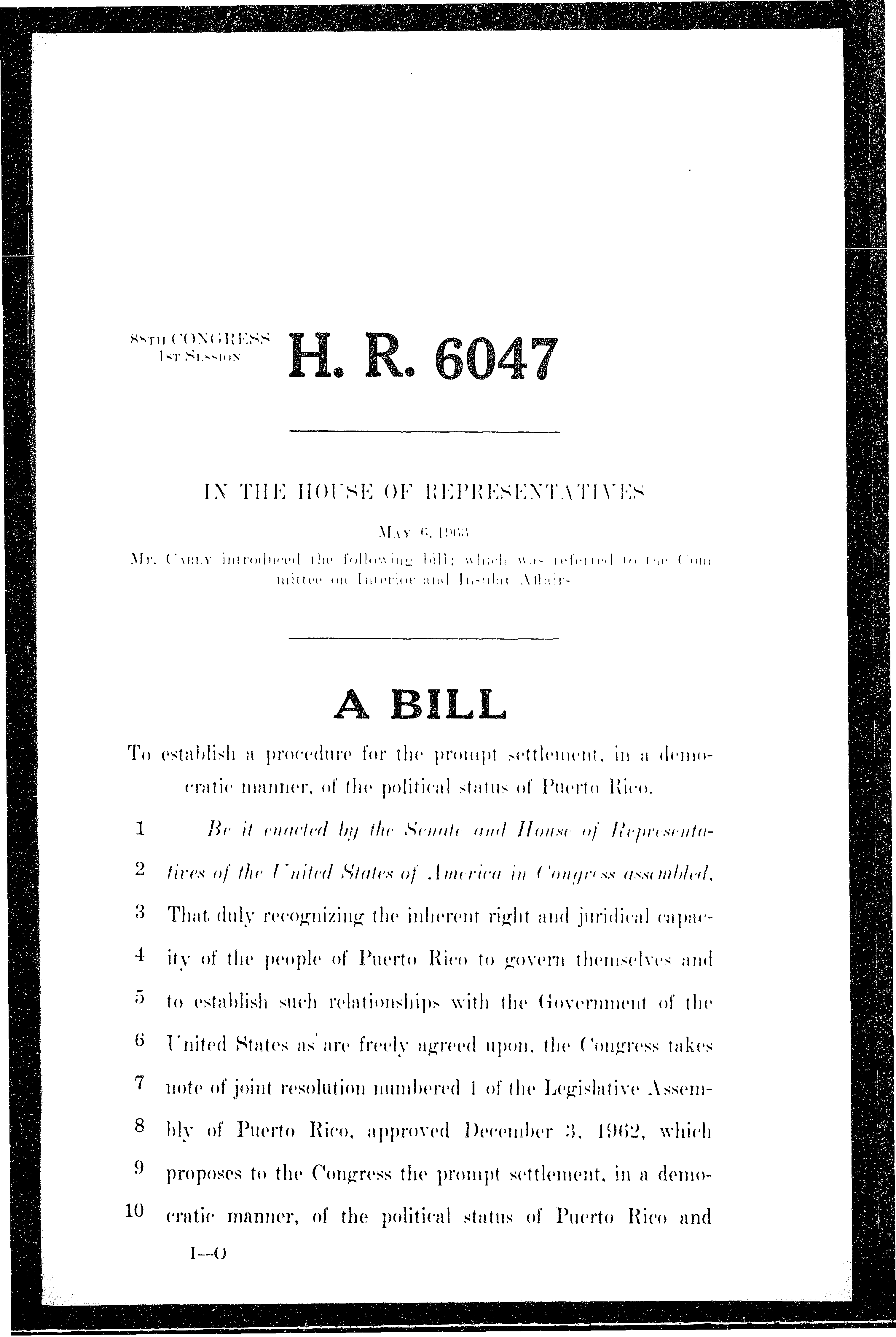 88th Congress - H.R.6047