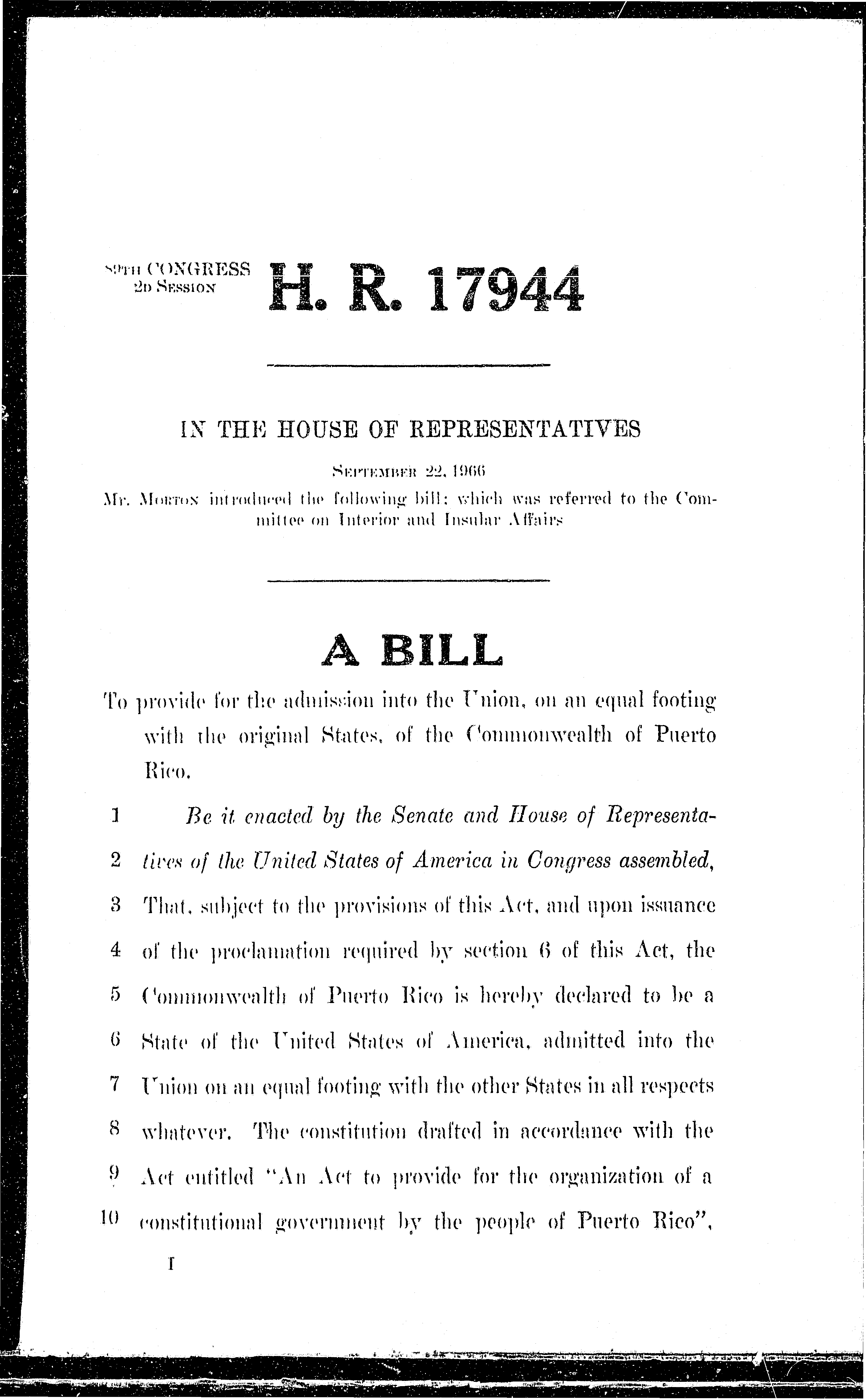 89th Congress - H.R.17944