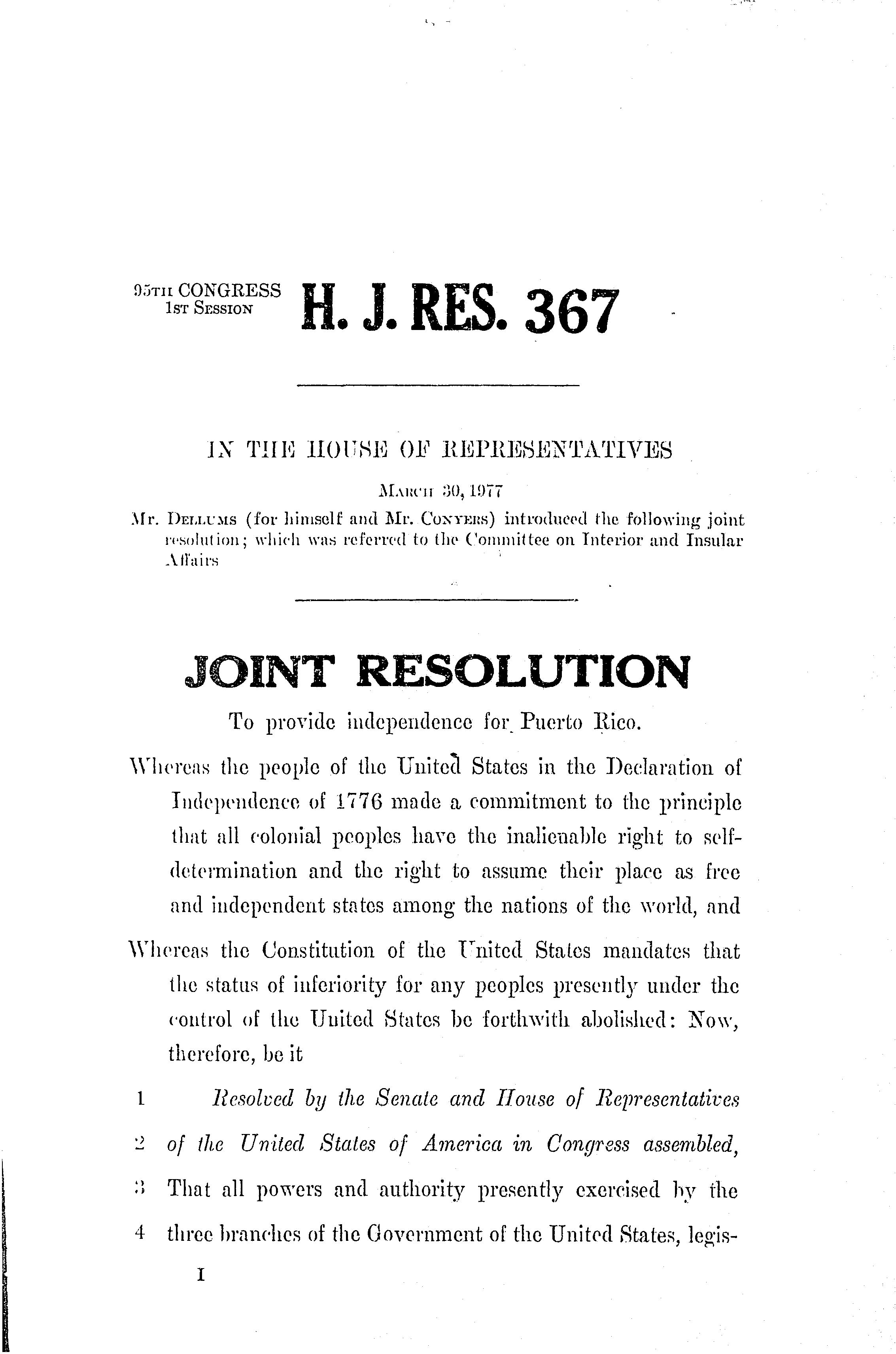 95th Congress - H.J.Res.367