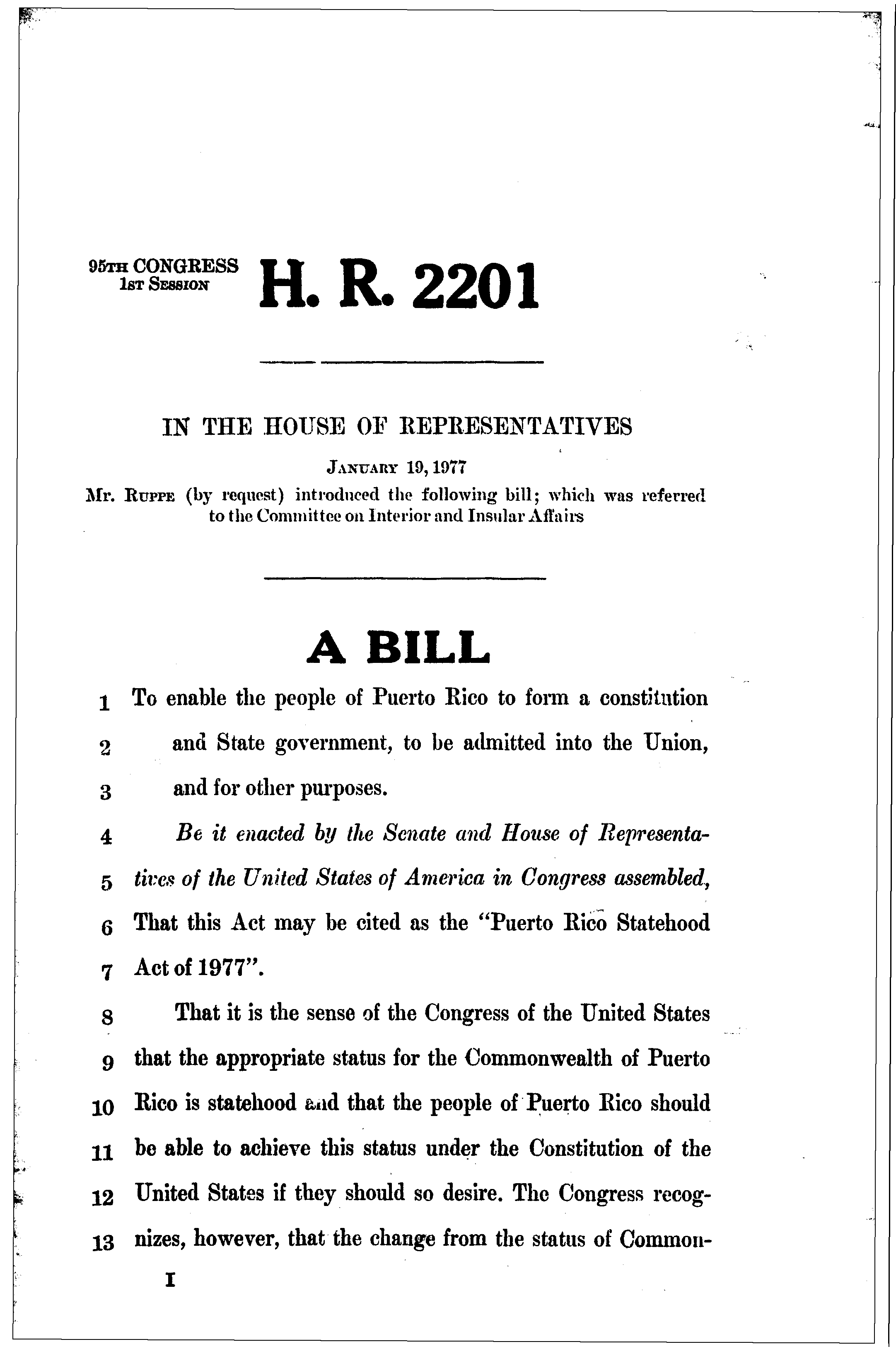 95th Congress - H.R.2201